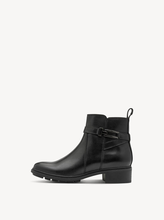 Tamaris Women's 1-25391-45 Leather Ankle Boots Black