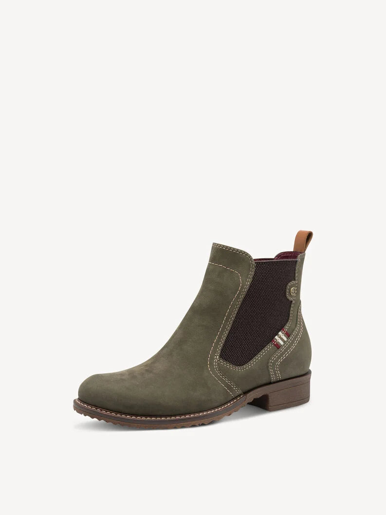 Tamaris Women's 1-25821-45 Leather Chelsea Boots Olive Green