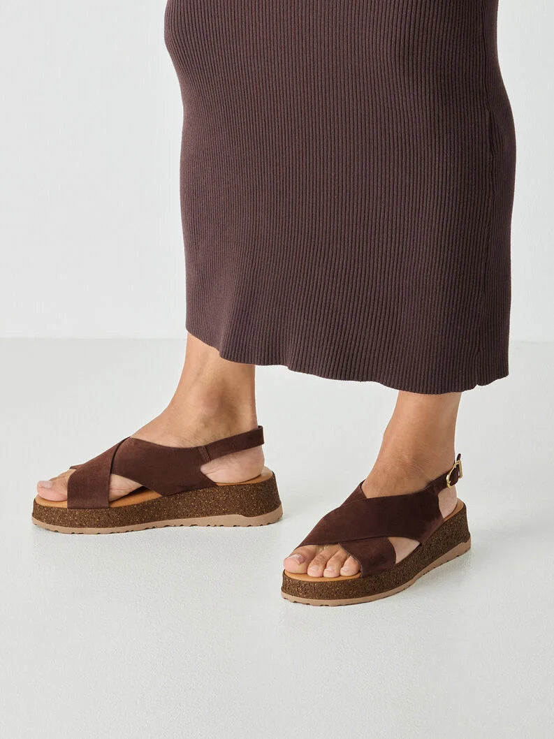 Tamaris Women's 1-28205-46 Leather Heeled Sandals Mocca Brown