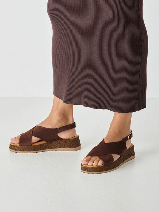 Tamaris Women's 1-28205-46 Leather Heeled Sandals Mocca Brown