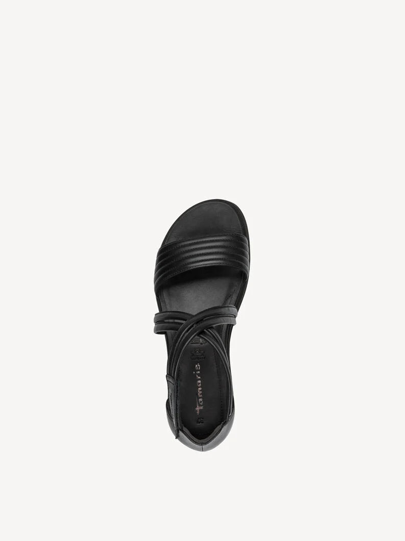 Tamaris Women's 1-28220-46 Leather Heeled Sandals Black