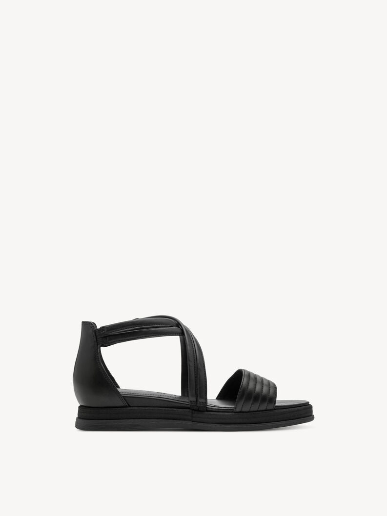Tamaris Women's 1-28220-46 Leather Heeled Sandals Black