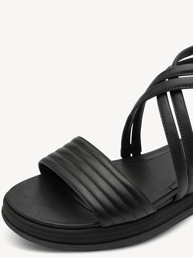 Tamaris Women's 1-28220-46 Leather Heeled Sandals Black
