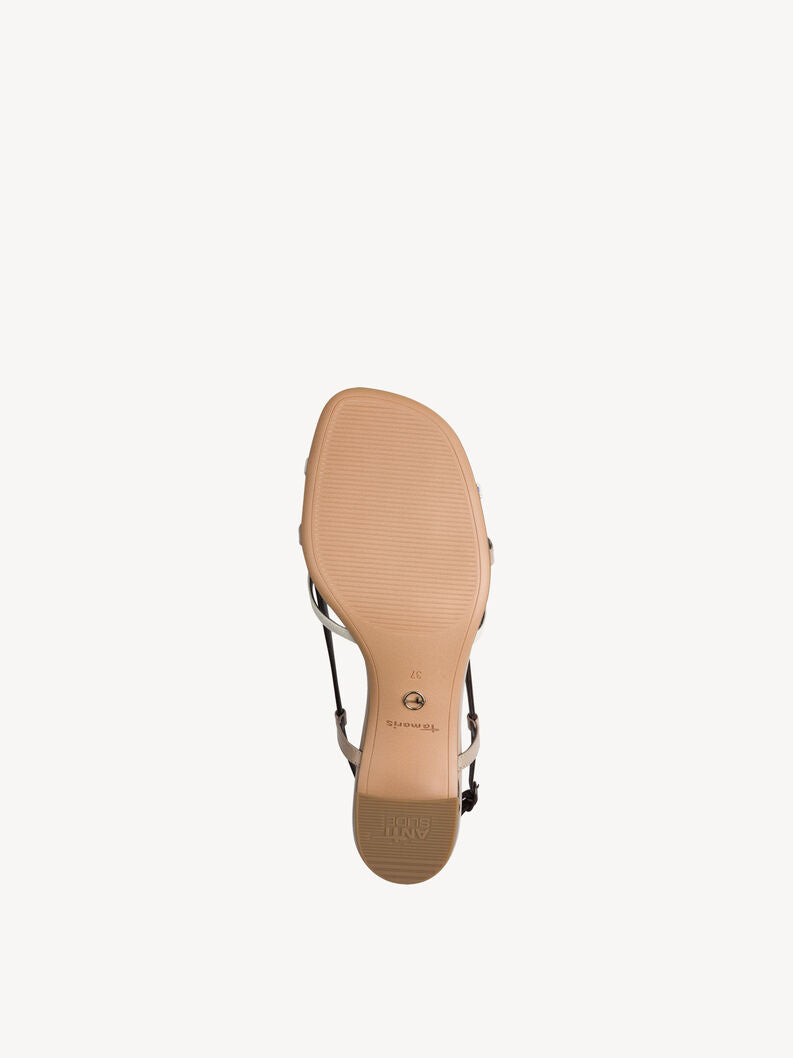 Tamaris Women's 1-28366-46 Heeled Strap Sandals Taupe Brown