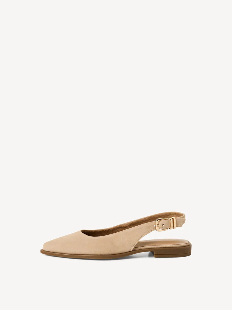 Tamaris Women's 1-29414-46 Leather Slingback Pump Shoes Beige Suede