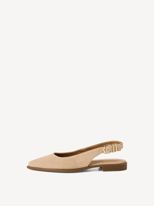 Tamaris Women's 1-29414-46 Leather Slingback Pump Shoes Beige Suede