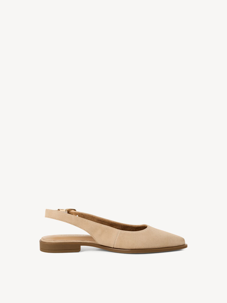 Tamaris Women's 1-29414-46 Leather Slingback Pump Shoes Beige Suede