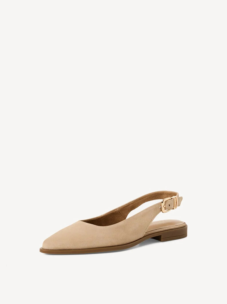 Tamaris Women's 1-29414-46 Leather Slingback Pump Shoes Beige Suede