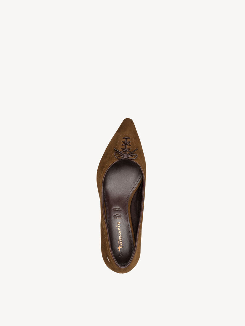 Tamaris Women's 1-22352-47 Leather Pump Shoes Cognac Combi Brown
