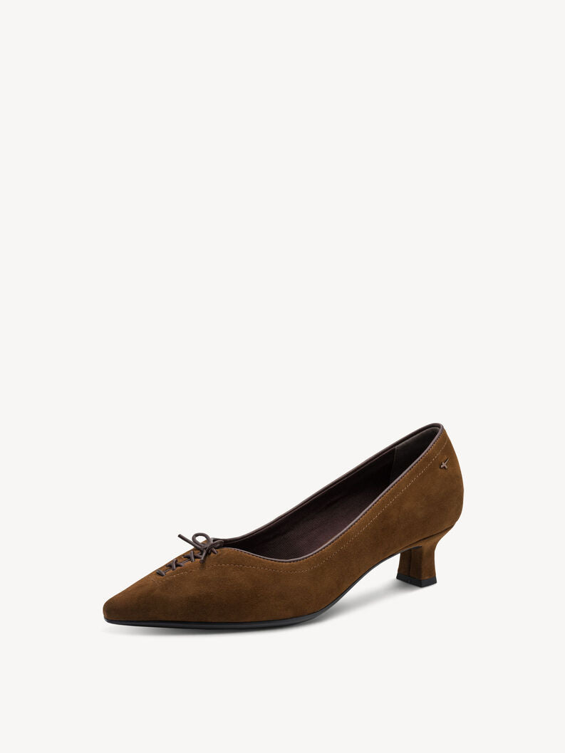 Tamaris Women's 1-22352-47 Leather Pump Shoes Cognac Combi Brown