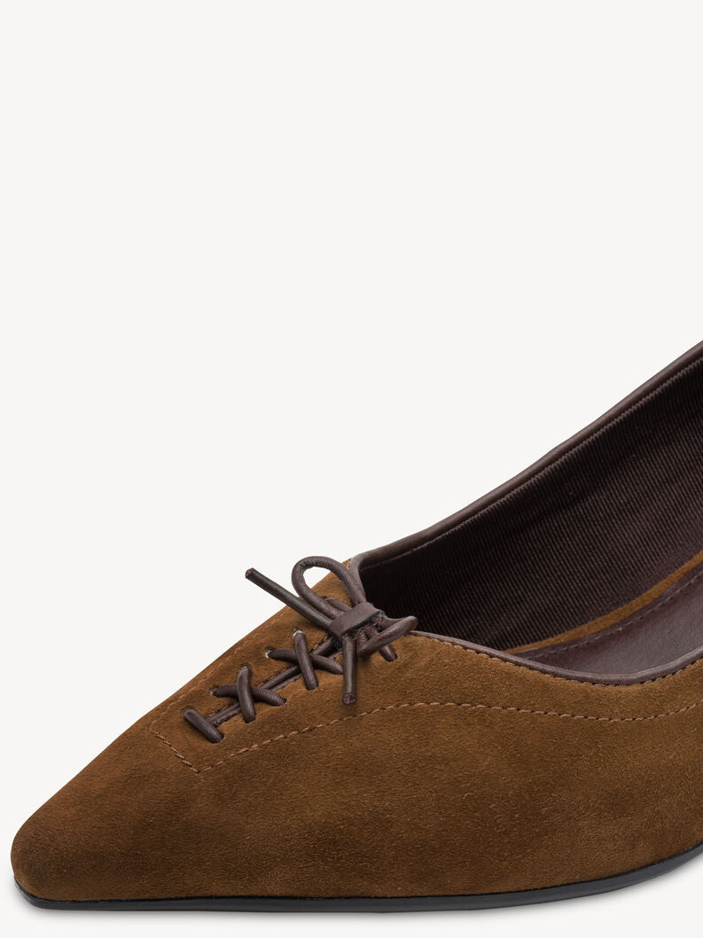Tamaris Women's 1-22352-47 Leather Pump Shoes Cognac Combi Brown