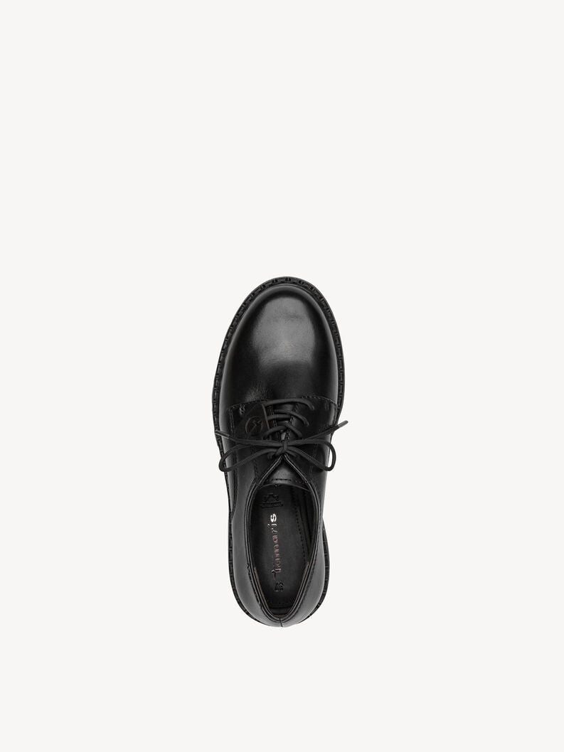 Tamaris Women's 1-23351-47 Leather Low Lace-Up Shoes Black