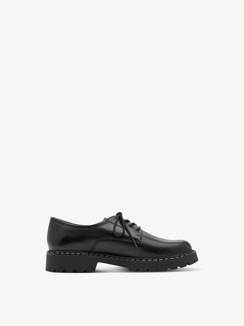 Tamaris Women's 1-23351-47 Leather Low Lace-Up Shoes Black