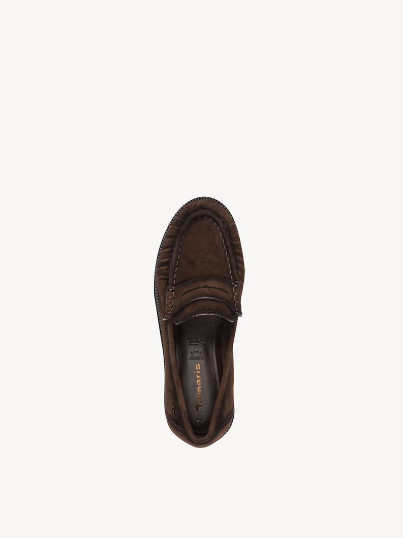 Tamaris Women's 1-24251-47 Leather Slipper Loafers Shoes Mocca Brown