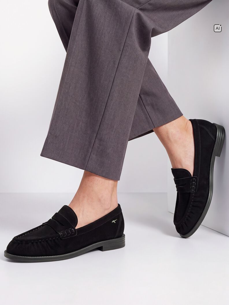 Tamaris Women's 1-24251-47 Leather Slipper Loafers Shoes Black