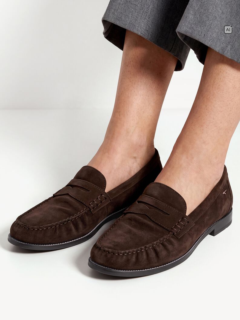 Tamaris Women's 1-24251-47 Leather Slipper Loafers Shoes Mocca Brown