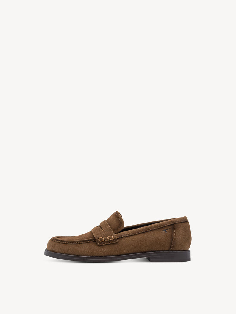 Tamaris Women's 1-24254-47 Leather Slipper Loafers Shoes Camel Brown