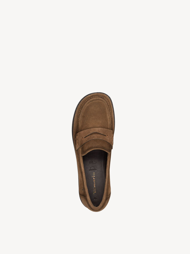 Tamaris Women's 1-24254-47 Leather Slipper Loafers Shoes Camel Brown