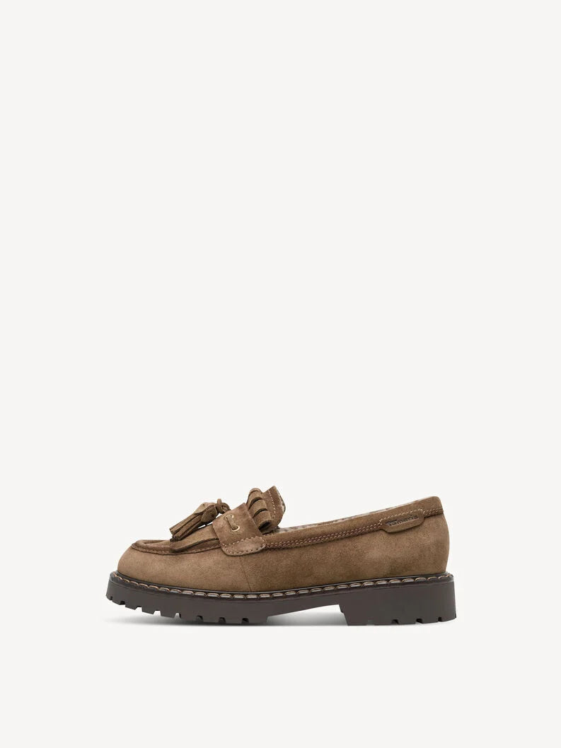 Tamaris Women's 1-24716-47 Leather Slipper Loafers Shoes Camel Brown