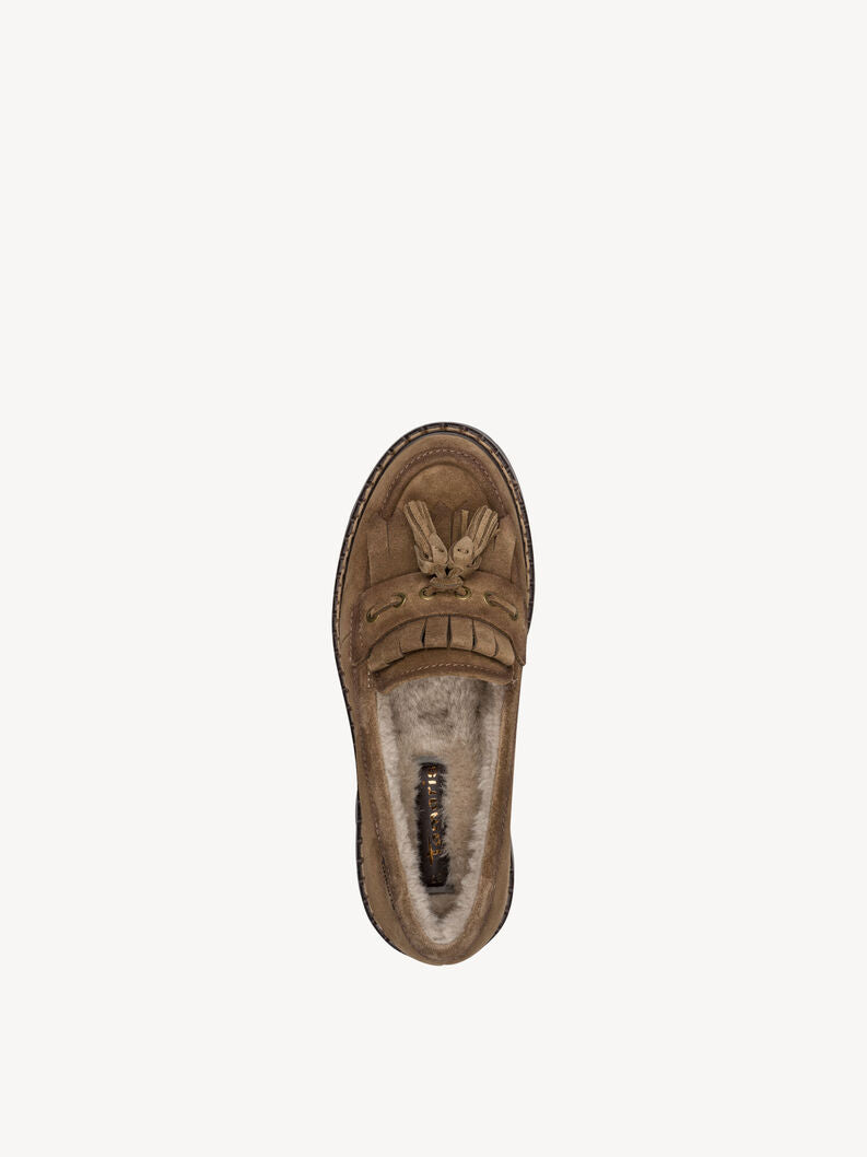 Tamaris Women's 1-24716-47 Leather Slipper Loafers Shoes Camel Brown