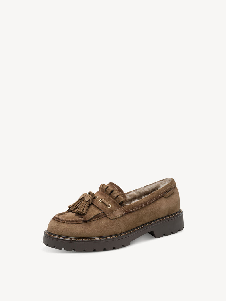 Tamaris Women's 1-24716-47 Leather Slipper Loafers Shoes Camel Brown