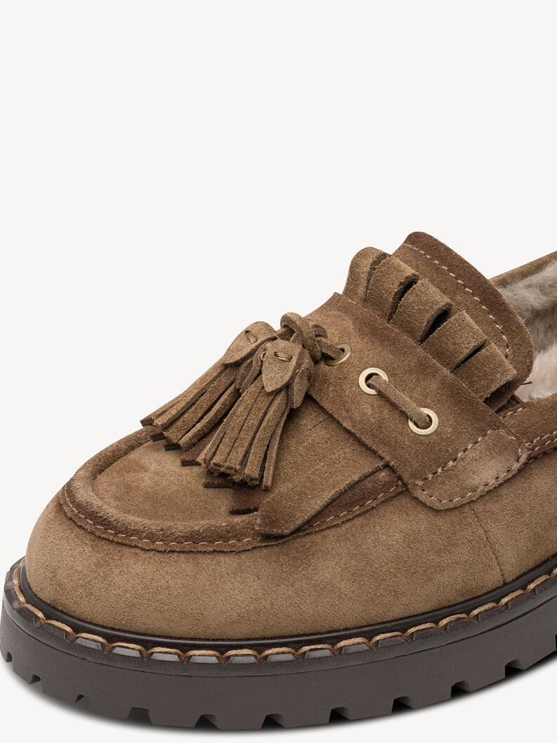 Tamaris Women's 1-24716-47 Leather Slipper Loafers Shoes Camel Brown