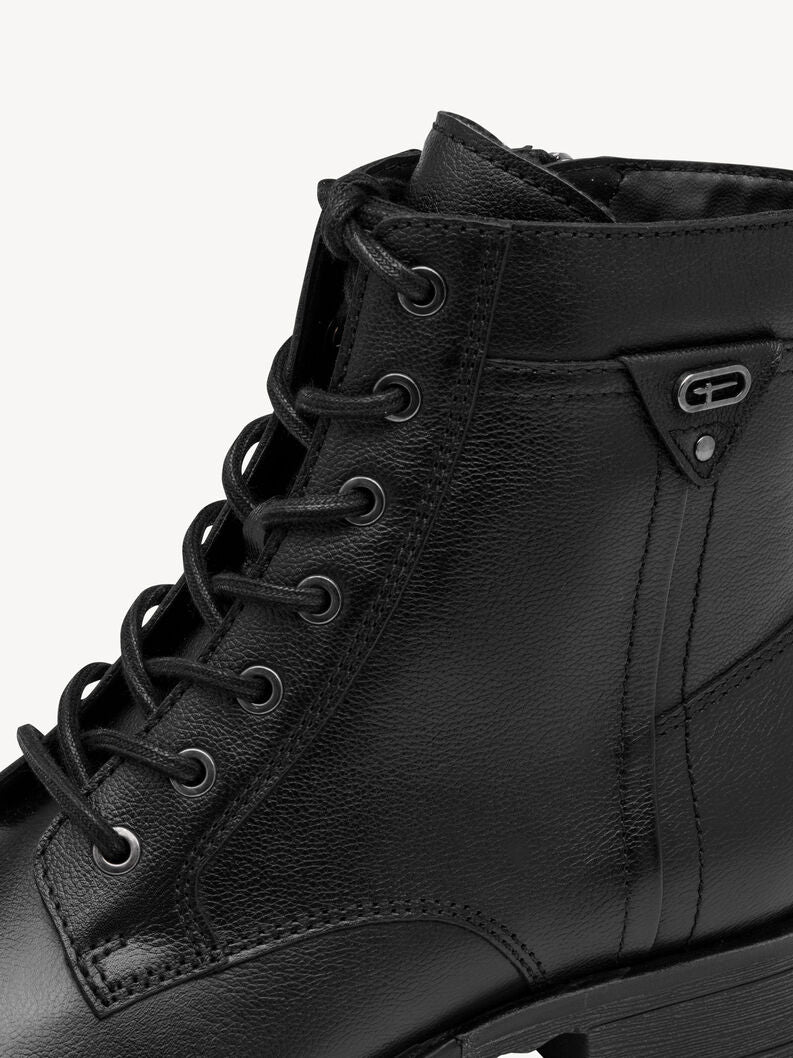 Tamaris Women's 1-25243-47 Leather Lace-Up Ankle Boots Black
