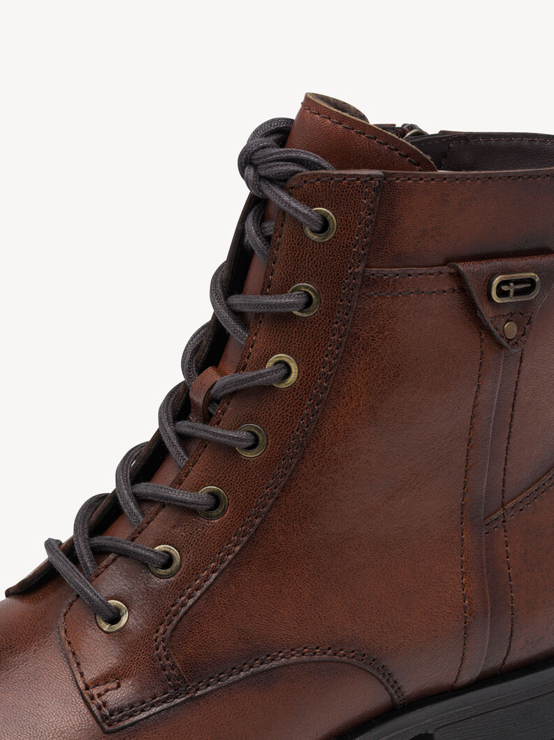 Tamaris Women's 1-25243-47 Leather Lace-Up Ankle Boots Cognac Brown