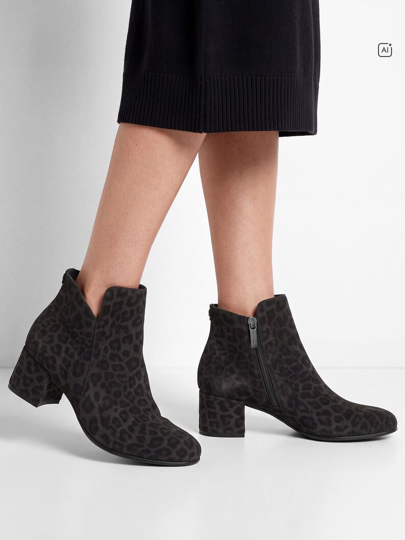 Tamaris Women's 1-25354-43 Vegan Ankle Boots Grey Leopard