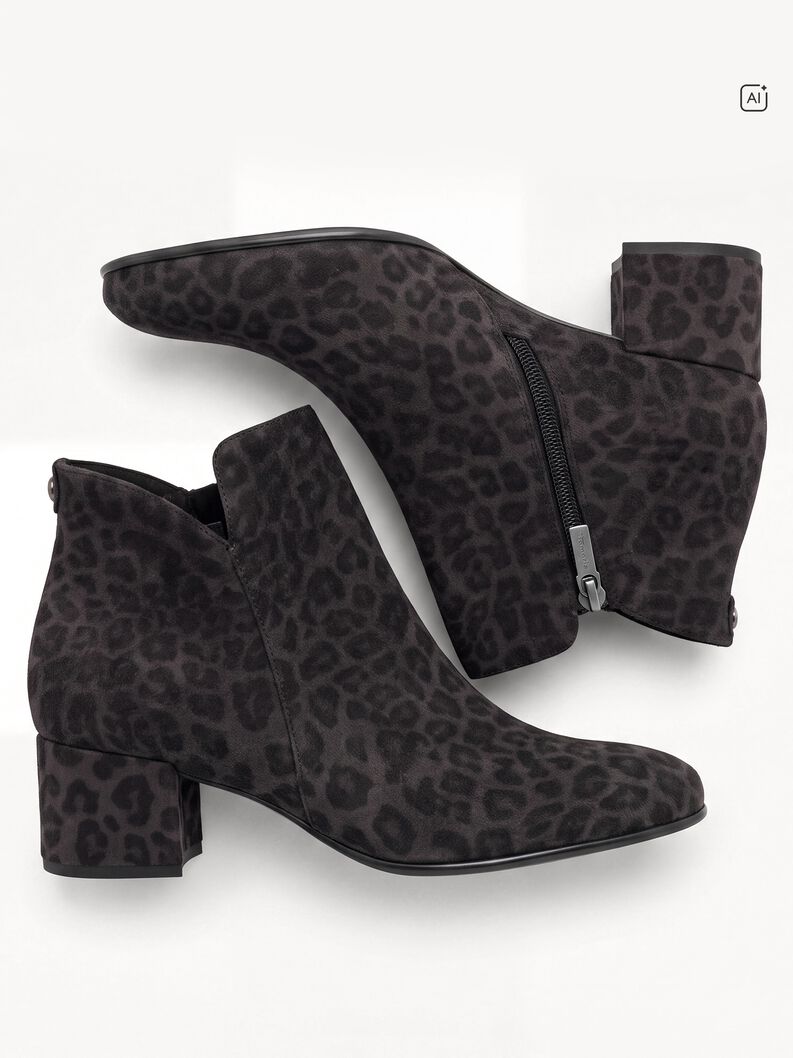Tamaris Women's 1-25354-43 Vegan Ankle Boots Grey Leopard