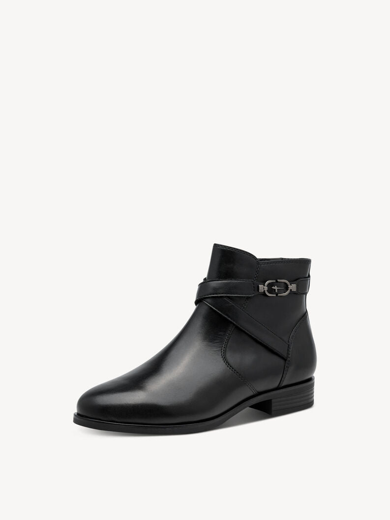 Tamaris Women's 1-25371-47 Leather Ankle Boots Black