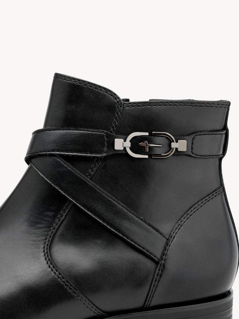 Tamaris Women's 1-25371-47 Leather Ankle Boots Black