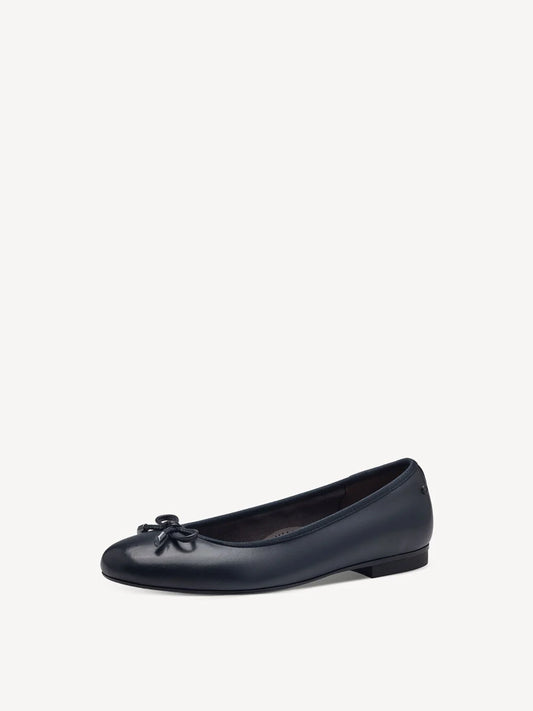 Tamaris Women's 8-82102-42  Leather Ballerina Shoes Navy Blue