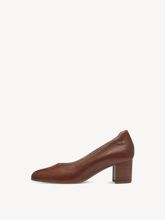 Tamaris Women's 8-82401-42 Leather Pump Shoes Cognac Brown