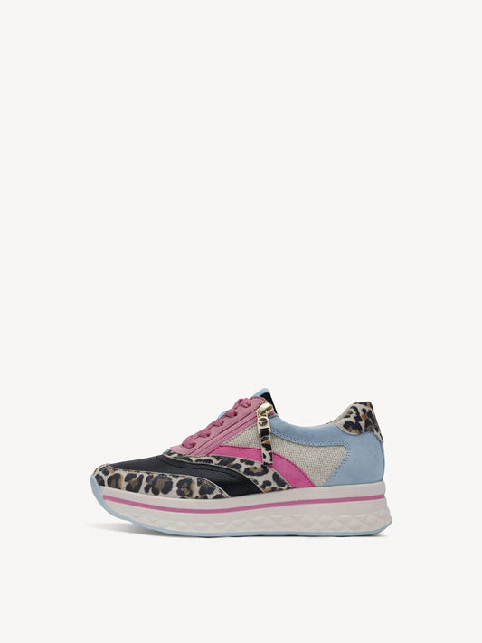 Jana Women's 8-83721-44 Leather Comfort Sneakers Pink Multi