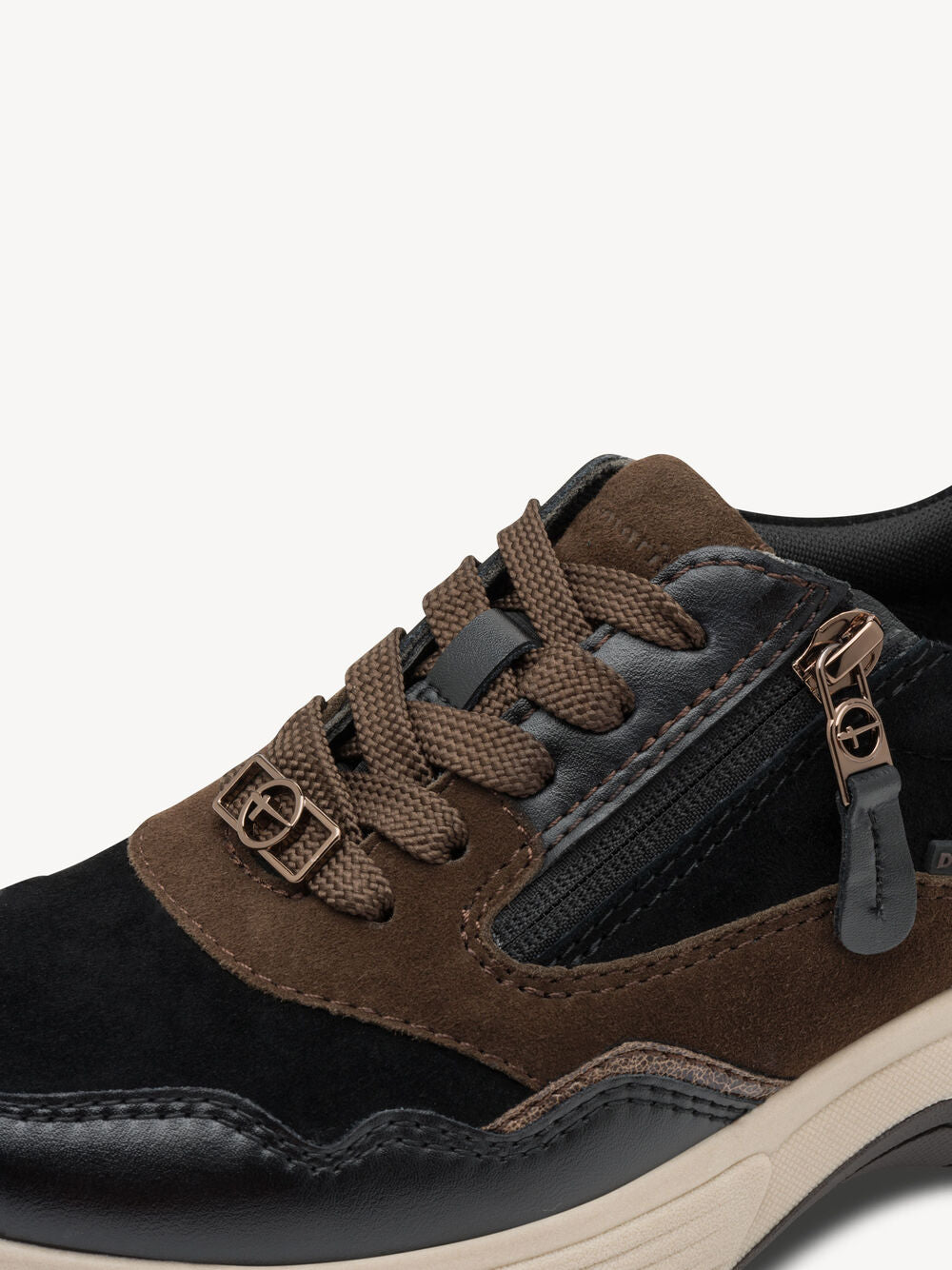 Tamaris Women's 8-83704-44 Leather Lace-Up Sneakers Black Combi