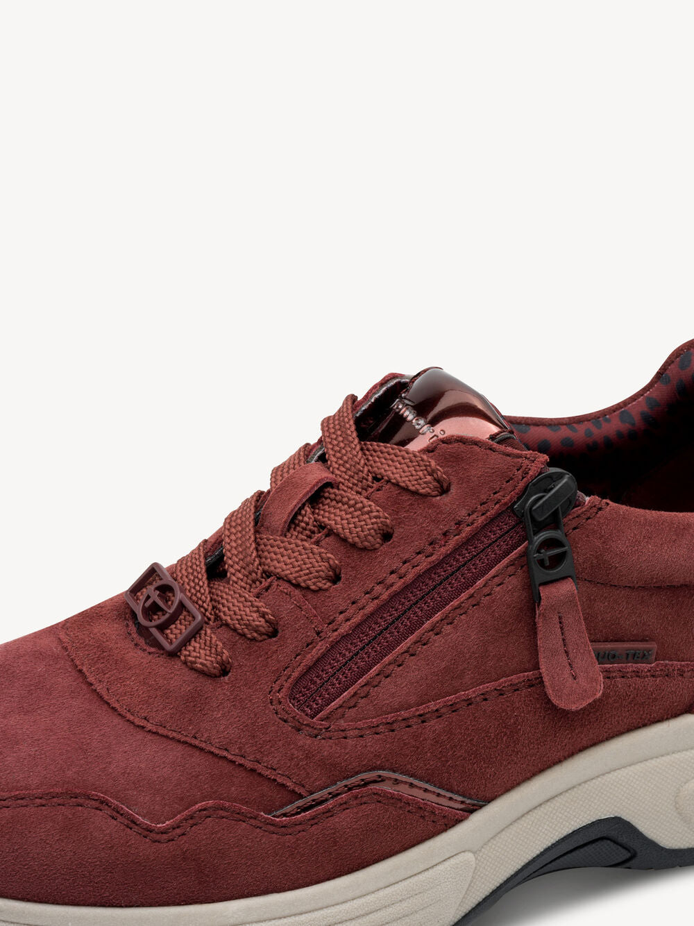 Tamaris Women's 8-83704-44 Leather Lace-Up Sneakers Bordeaux Red