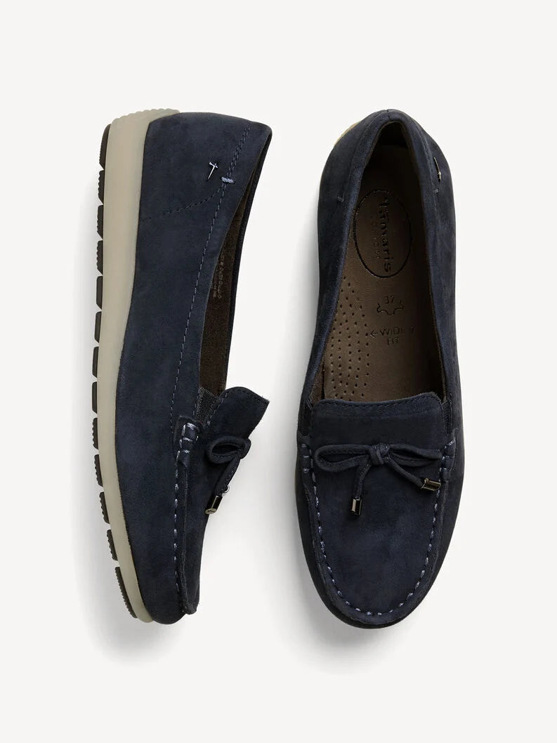 Tamaris Women's 8-84600-44  Leather Slipper Shoes Navy Suede