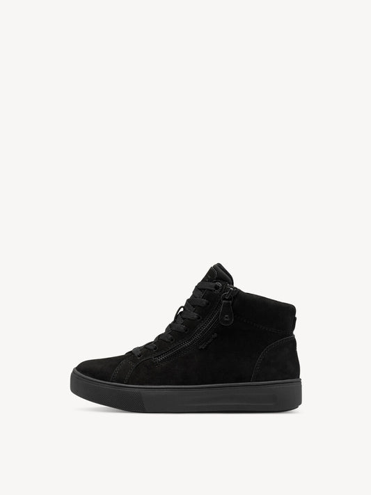 Tamaris Women's 8-85211-43 Nubuck Leather Boot Sneakers Black