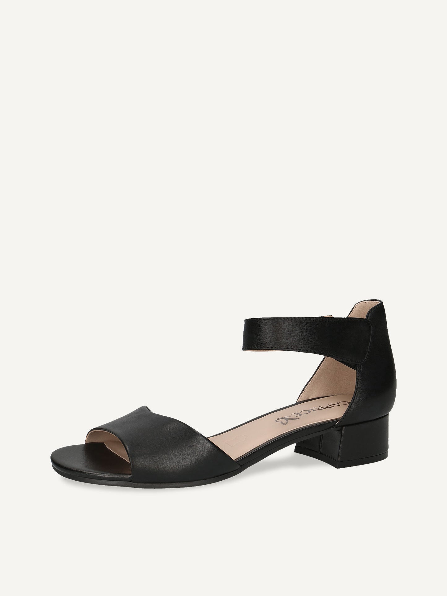 Caprice Women's 9-28212-42 022 Leather Block Heel Sandals Black Nappa