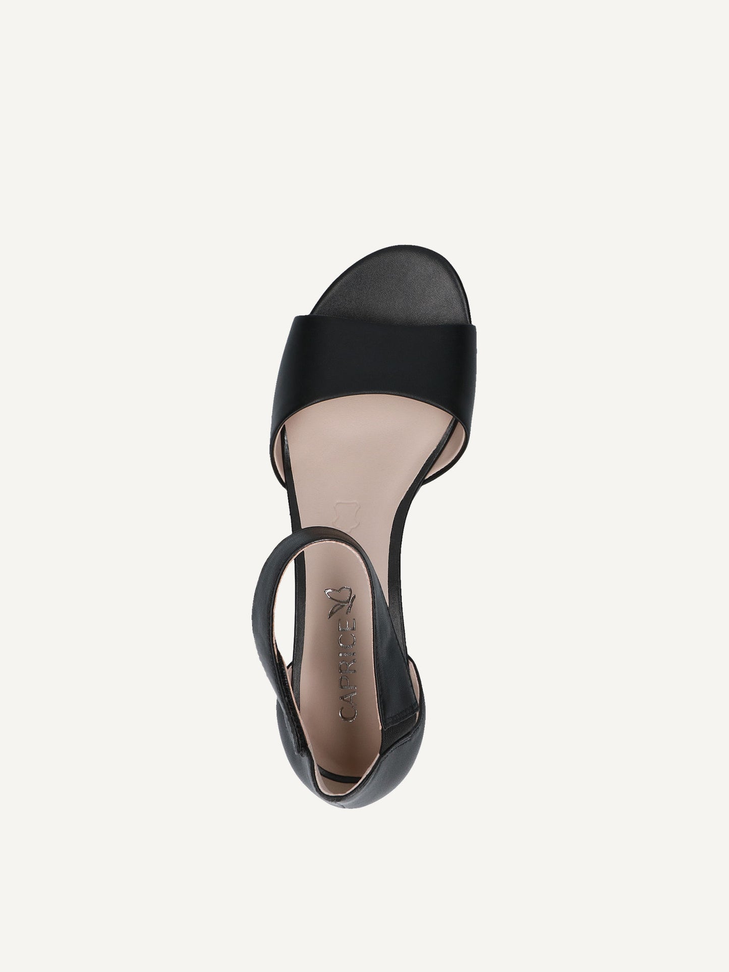 Caprice Women's 9-28212-42 022 Leather Block Heel Sandals Black Nappa