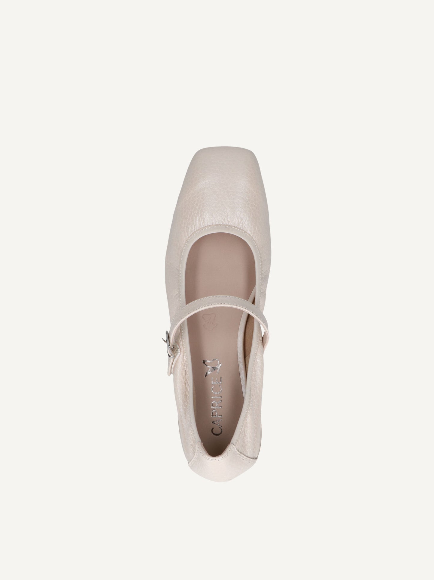 Caprice Women's 9-22100-44 Leather Slip-On Ballet Shoes Ecru Pearl Deer