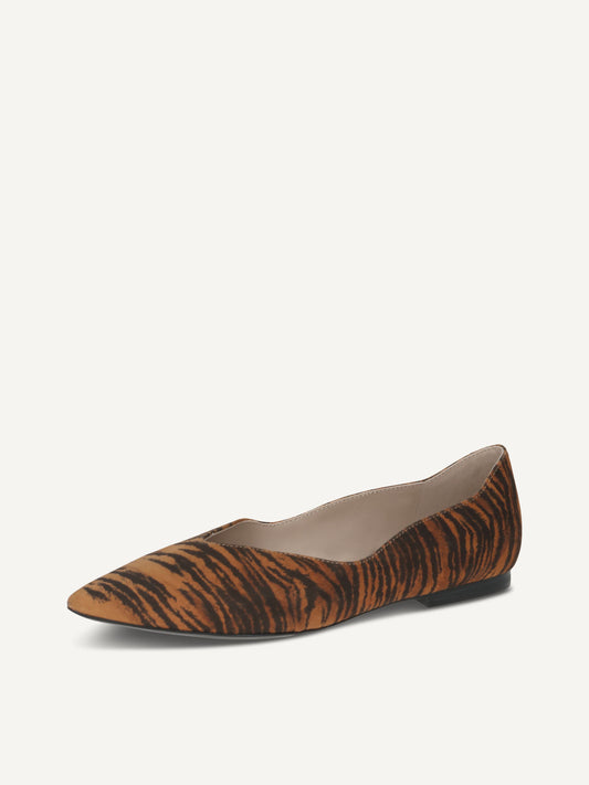 Caprice Women's 9-22110-42 Leather Slip-On Ballet Shoes Orange Tiger