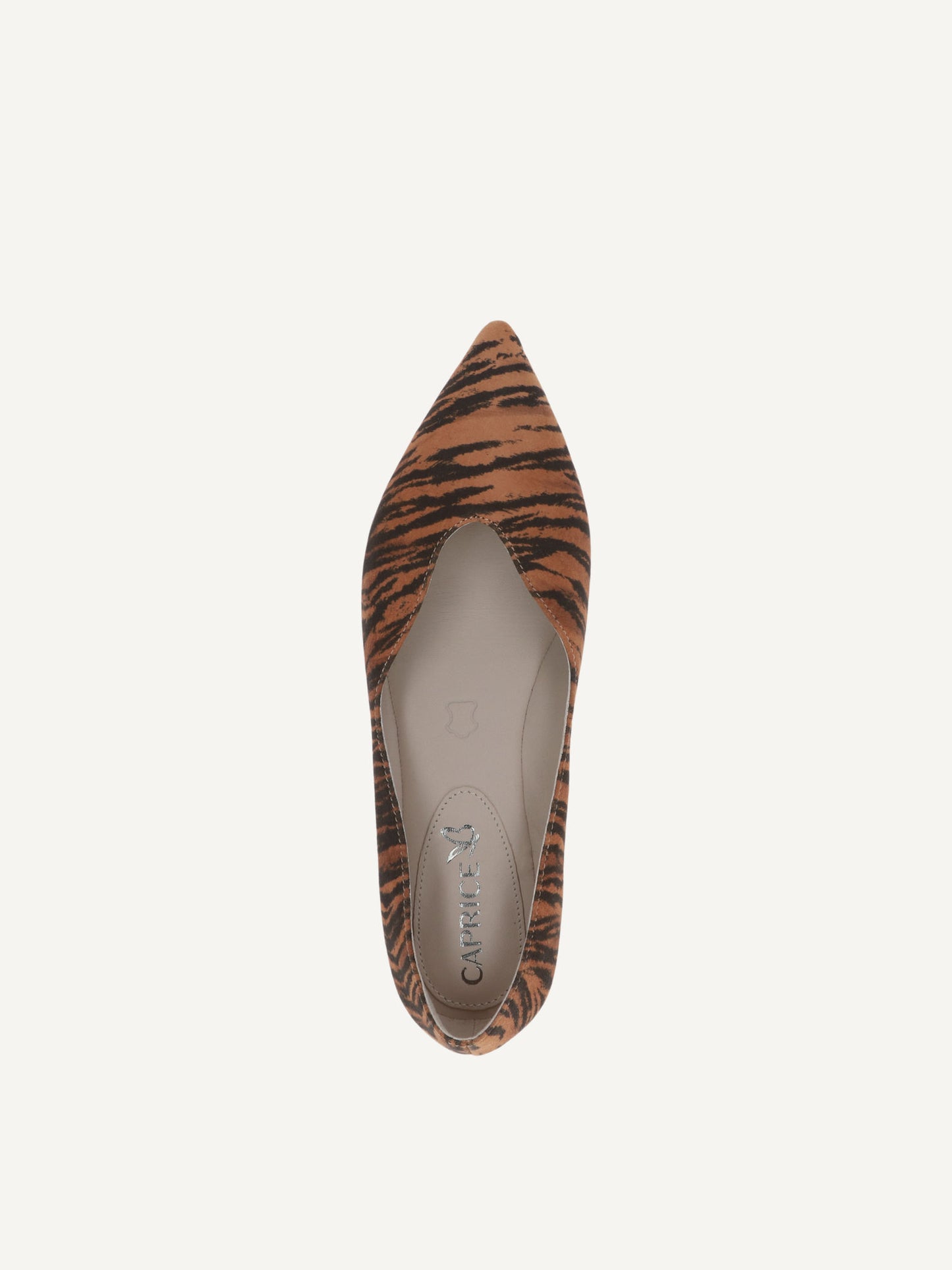 Caprice Women's 9-22110-42 Leather Slip-On Ballet Shoes Orange Tiger