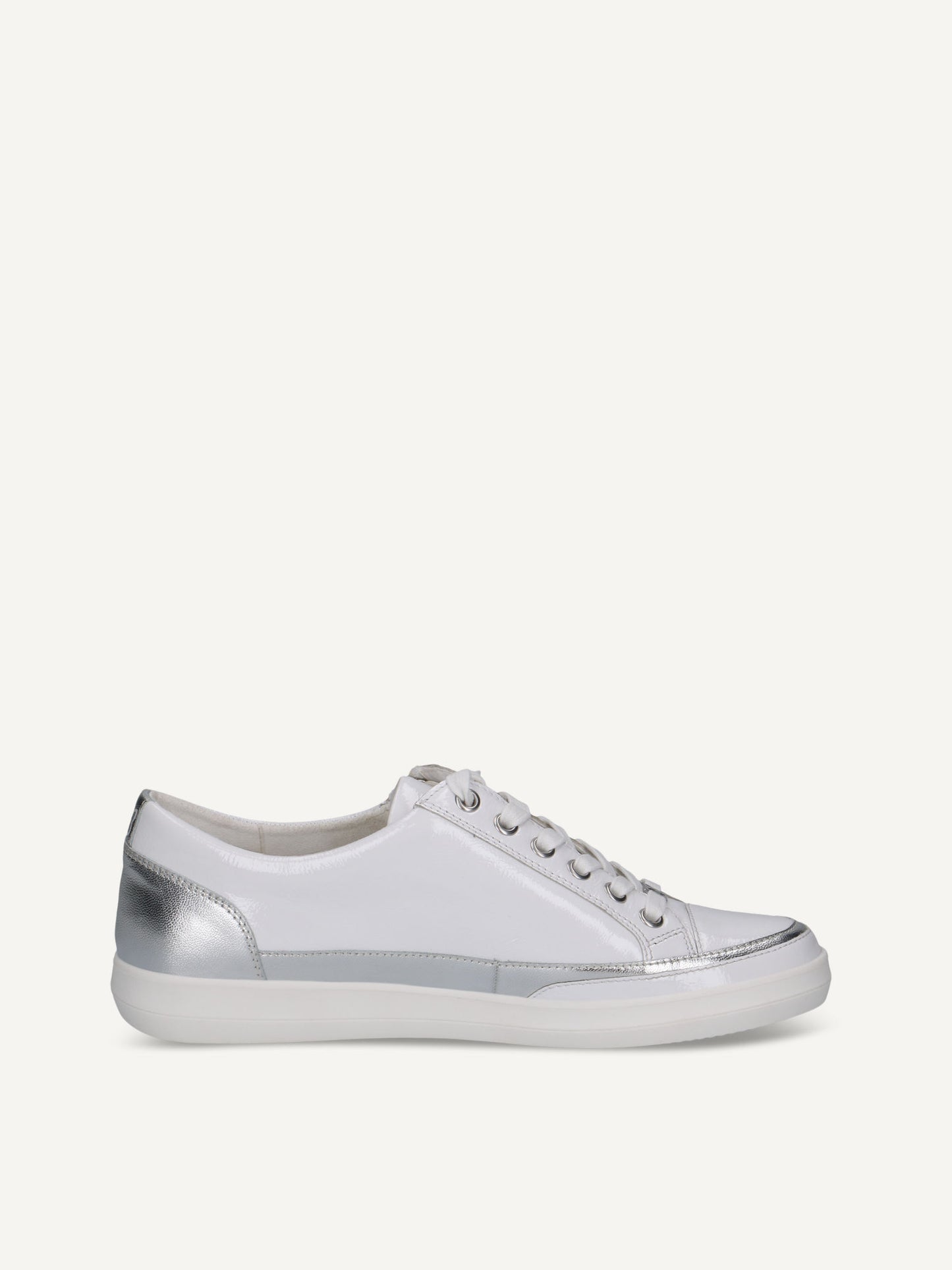 Caprice Women's 9-23706-44 183 Casual Leather Sneakers White/Silver
