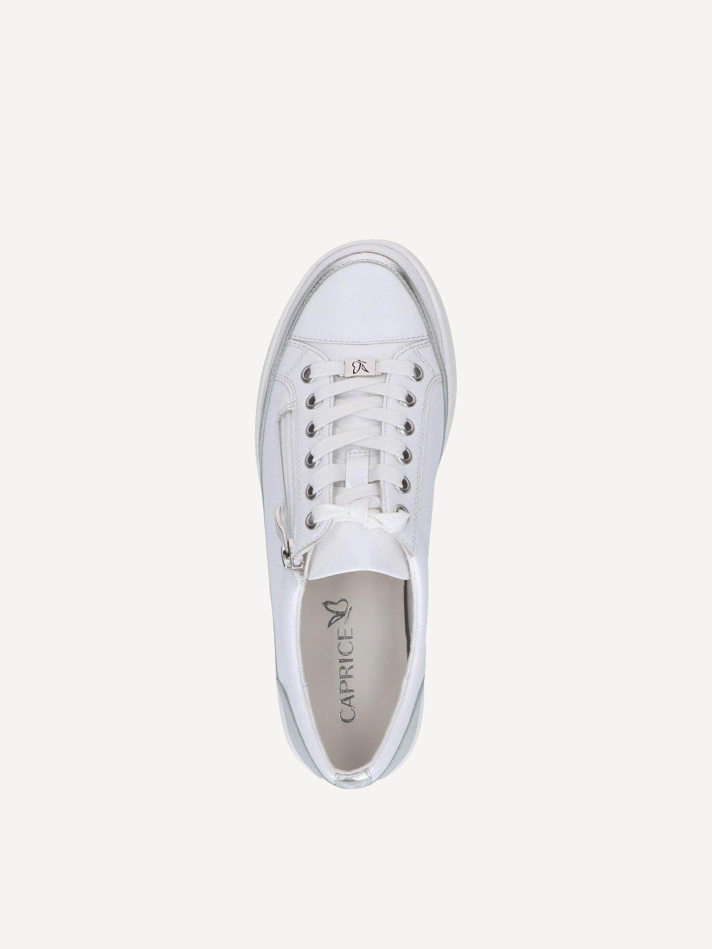Caprice Women's 9-23706-44 183 Casual Leather Sneakers White/Silver