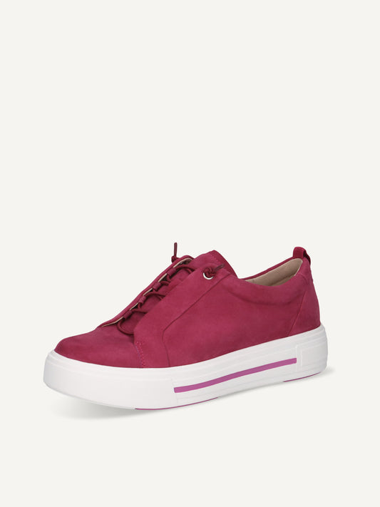 Caprice Women's 9-23709-44 594 Casual Leather Trainers Pink Suede