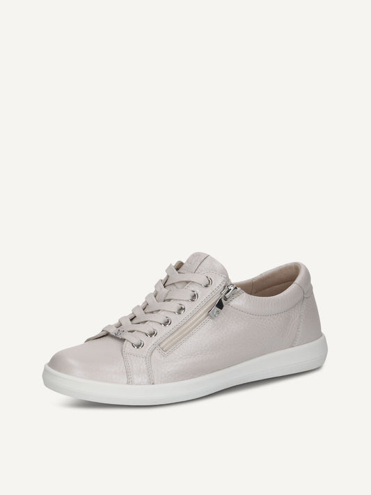 Caprice Women's 9-23757-46 Leather Lace-Up Sneaker Shoes Pearl Deer