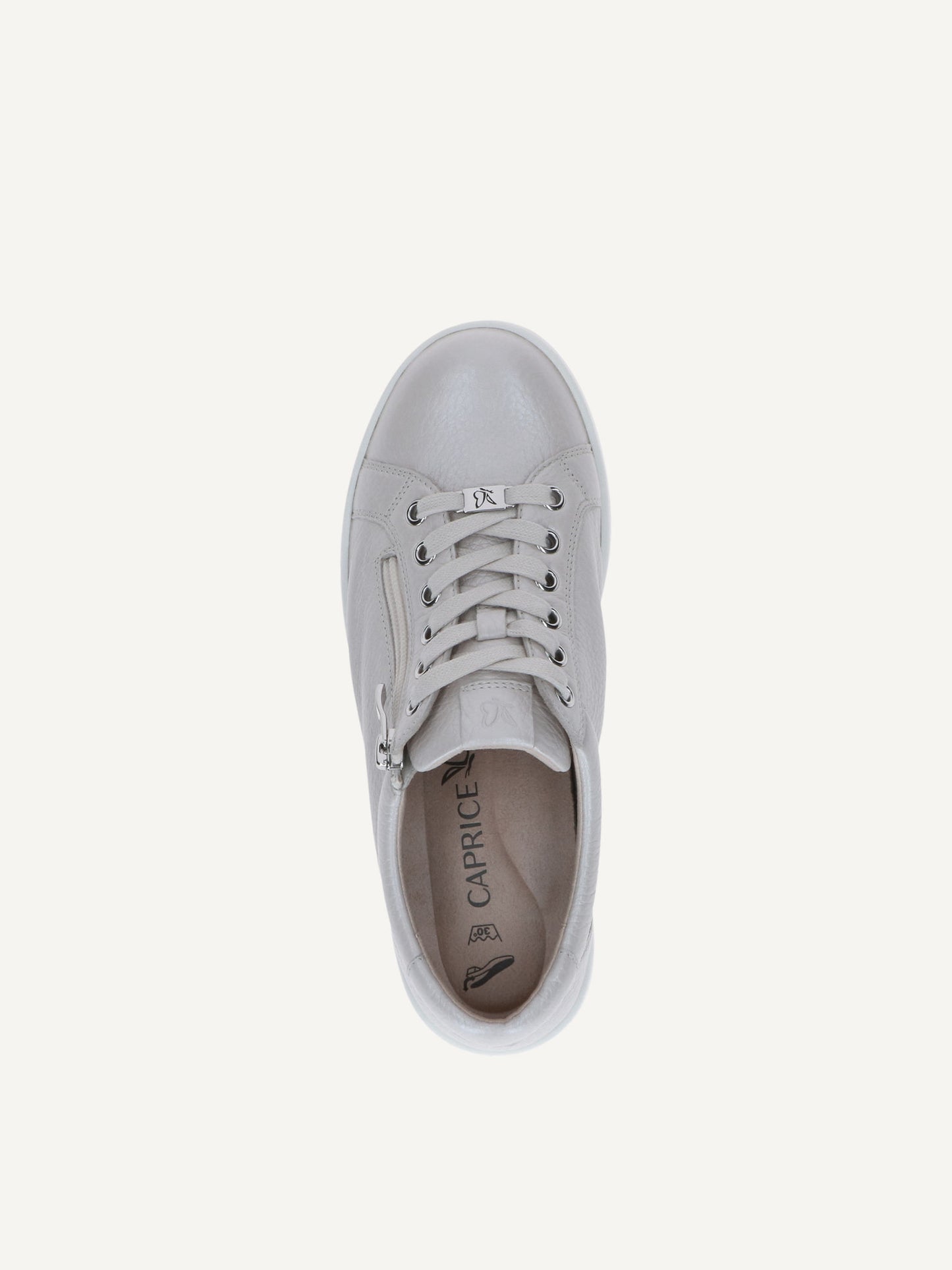 Caprice Women's 9-23757-46 Leather Lace-Up Sneaker Shoes Pearl Deer