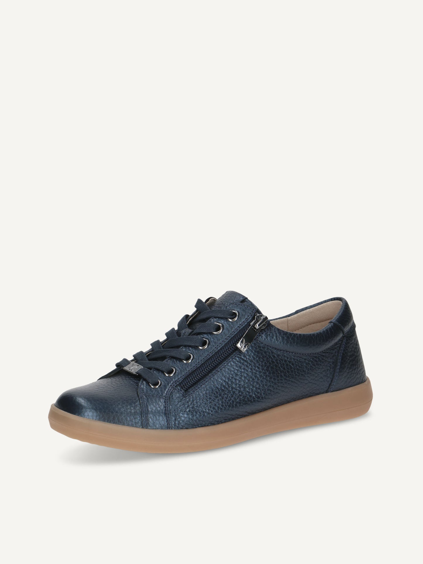 Caprice Women's 9-23757-46 Leather Lace-Up Sneaker Shoes Ocean Blue